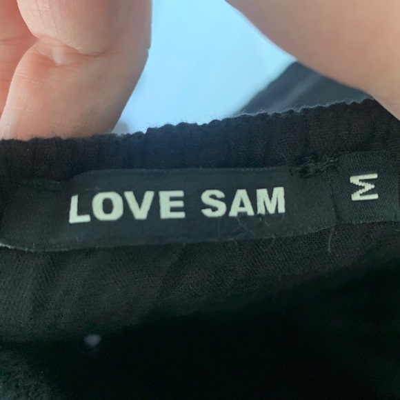 LOVE Sam Black Halter 100% Cotton Lace Boho Maxi Dress Women's Size Medium - Picture 11 of 14